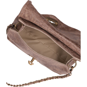 Borsa a tracolla da donna Made in Italy - Modello Floralia Lux - Pelle scamosciata - 25.0 x 15.0 x 11.0 cm