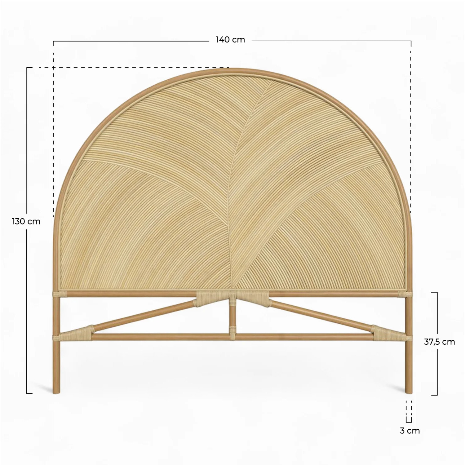 Tête de lit en rotin naturel 140 cm - Beigia