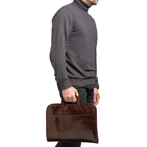 Borsa da lavoro  da uomo In Vera pelle Made in Italy 40x30x6 cm