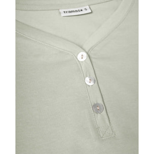 Pijama largo de algodón con escote pico seren verde