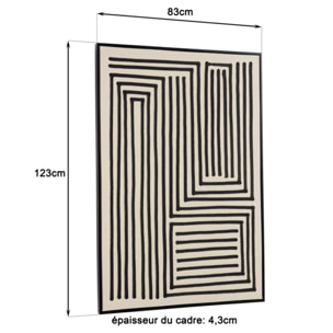 HOMER - Décoration murale C - 83x123cm lignes abstraites, cadre noir