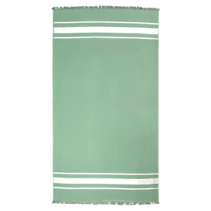 Fouta doublée éponge - Caraibes Fougère - 90x170cm - 340g/m²