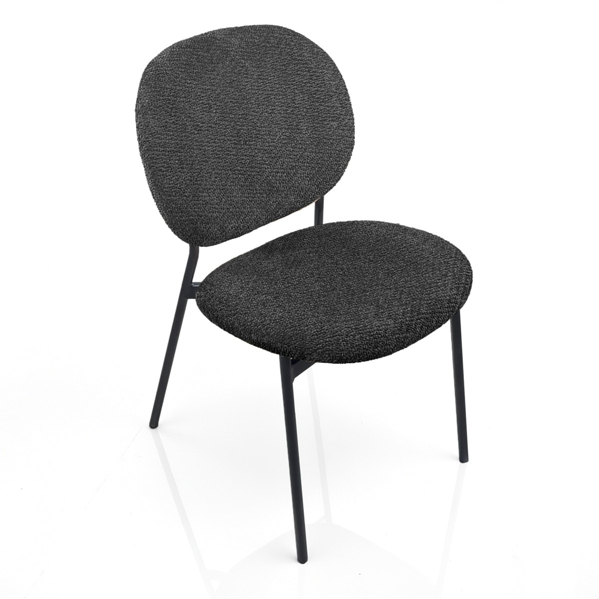 Lot de 2 chaises de salle à manger Tomasucci WERZA, en tissu, anthracite, 58 × 47 × 81 cm