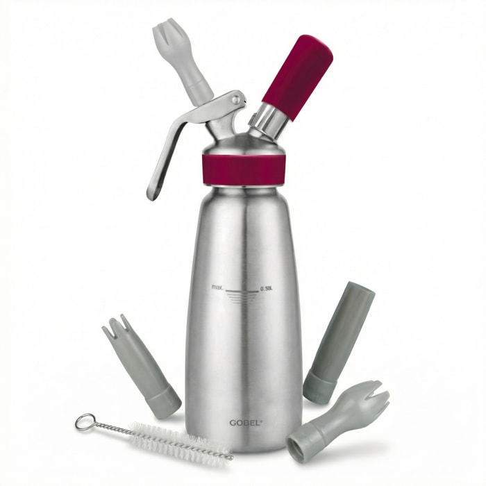 Siphon professionnel inox GOBEL - cuve inox - tête inox - 0.5L