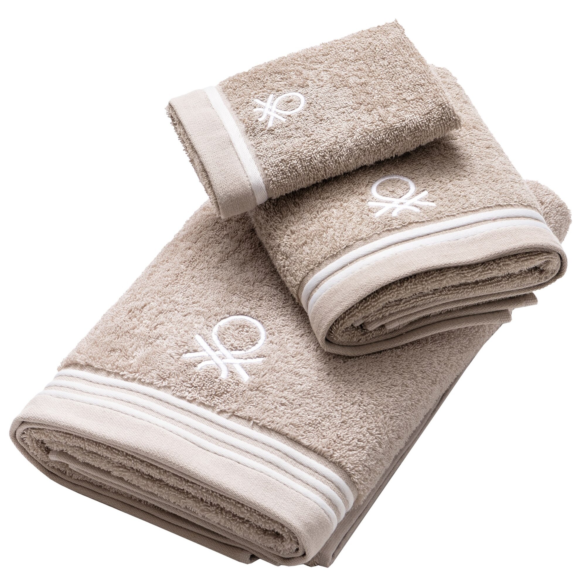 Set 3pcs toallas de baño  beige  benetton