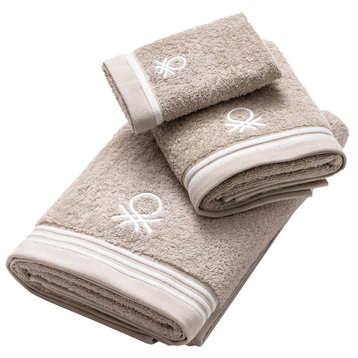Set 3pcs toallas de baño  beige  benetton