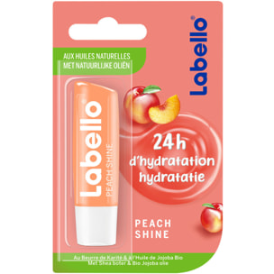 Pack de 2 - LABELLO - Stick soin des lèvres hydratant Huiles naturelles Pêche 5,5ml