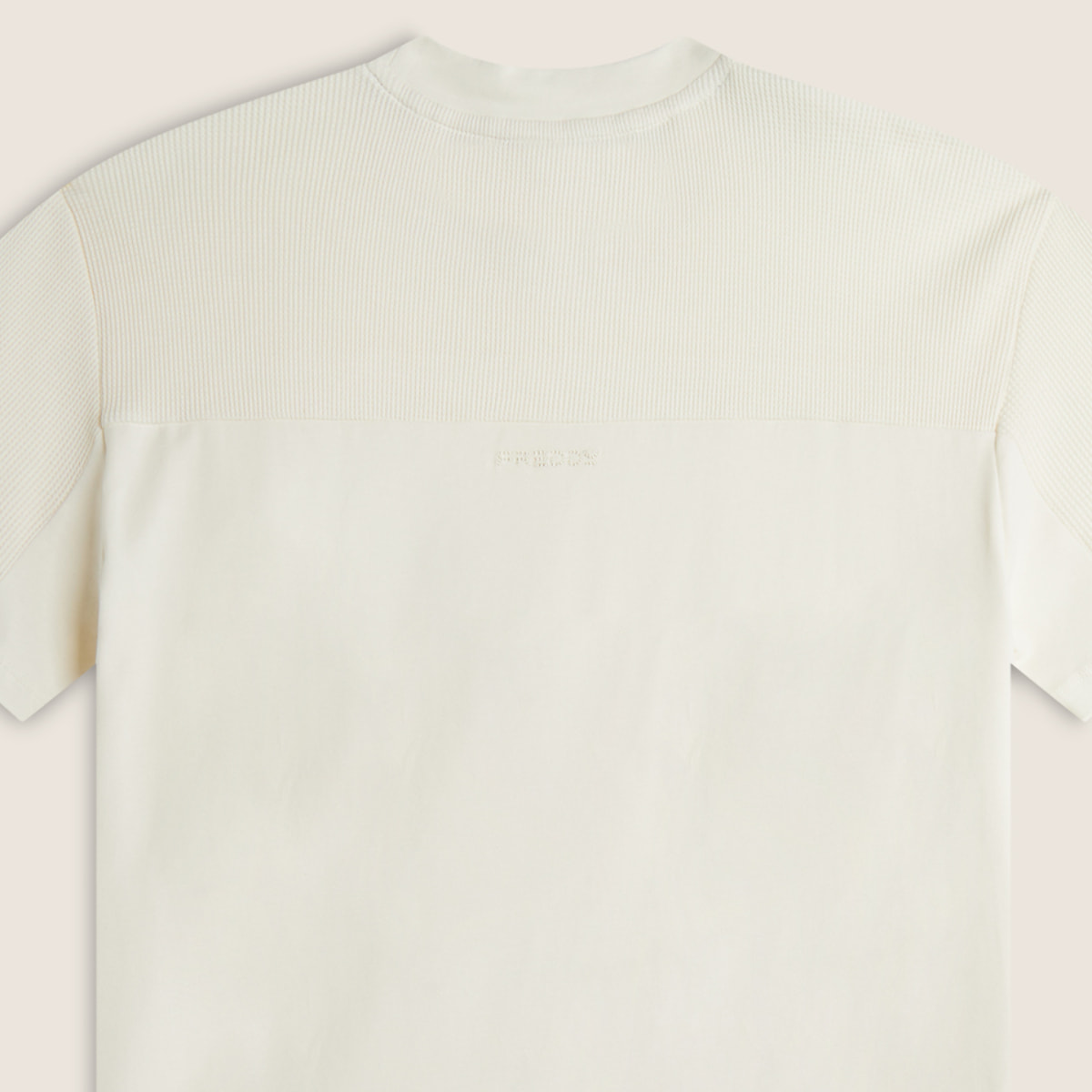 T-shirt in Uomo con Carré e Maniche in Tessuto Waffle