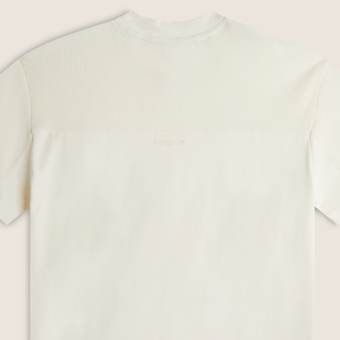 T-shirt in Uomo con Carré e Maniche in Tessuto Waffle