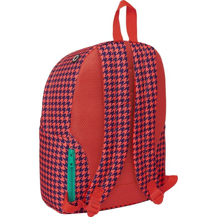 Mochila grande ordenador "pata de gallo coral"