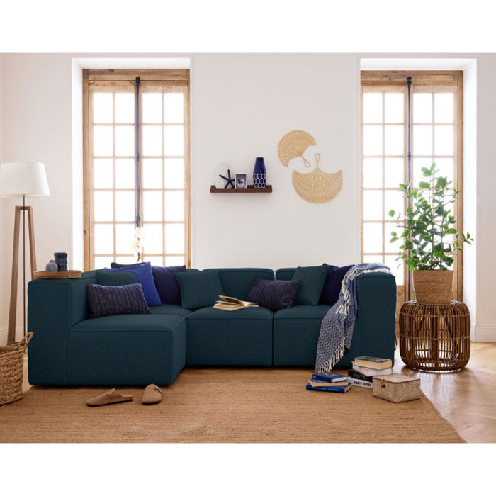 Arty - module d'assise droit - en tissu mailles 3D - Bleu canard