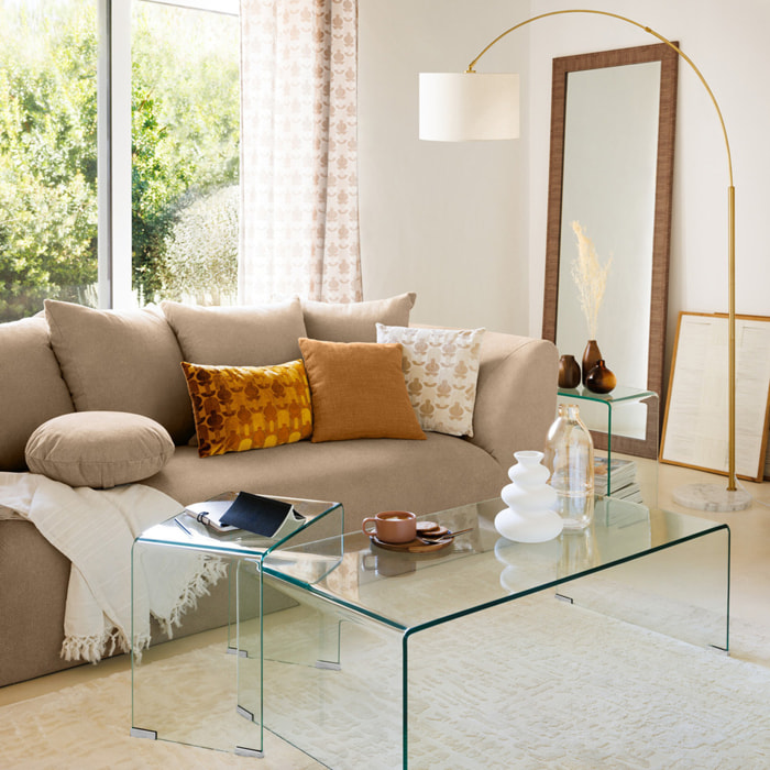 Tapis "Row" matière recyclée blanc chaud 150x200cm