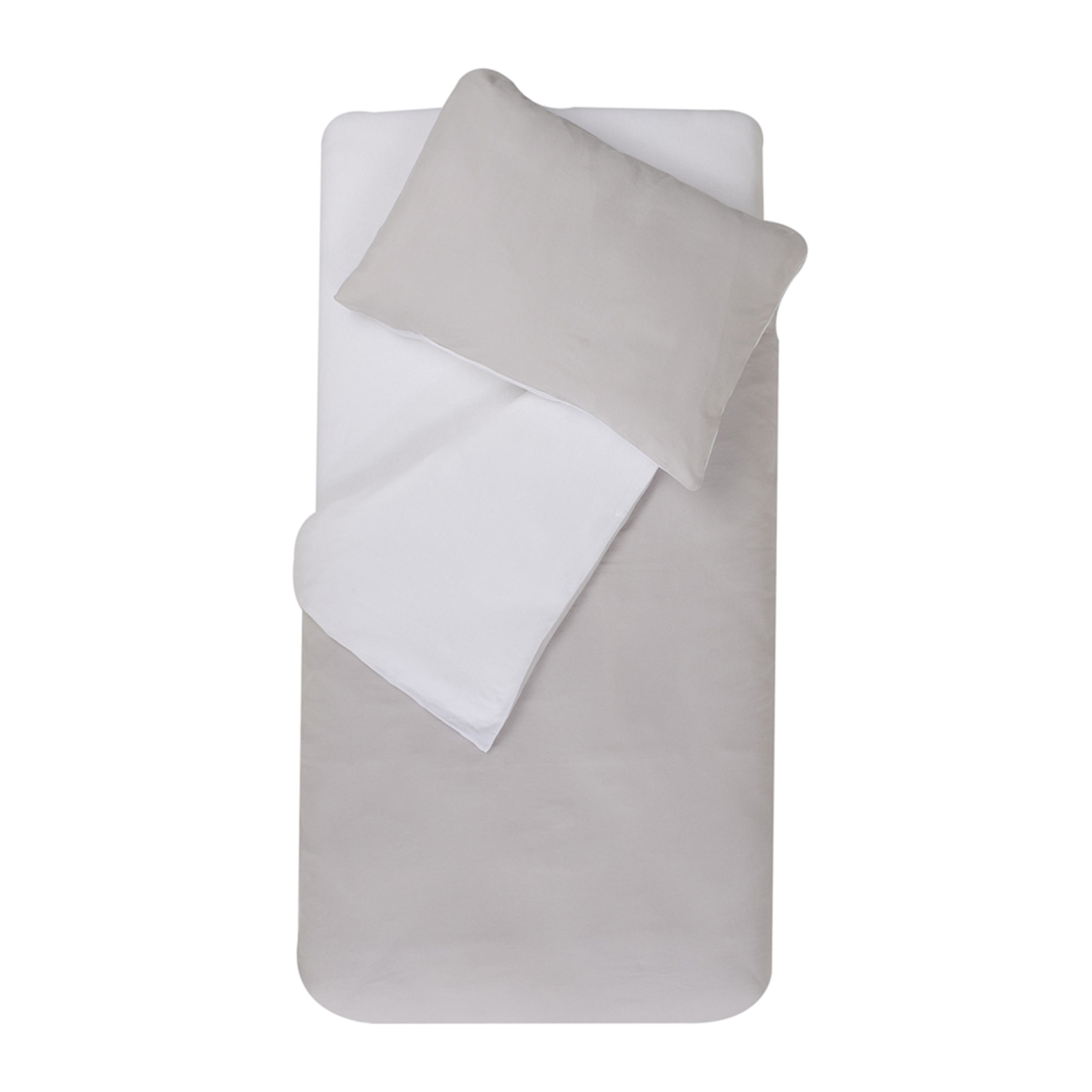 Parure de couette bicolore pour enfant - Gris clair