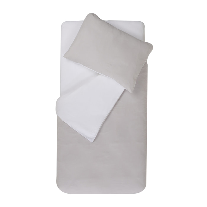 Parure de couette bicolore pour enfant - Gris clair