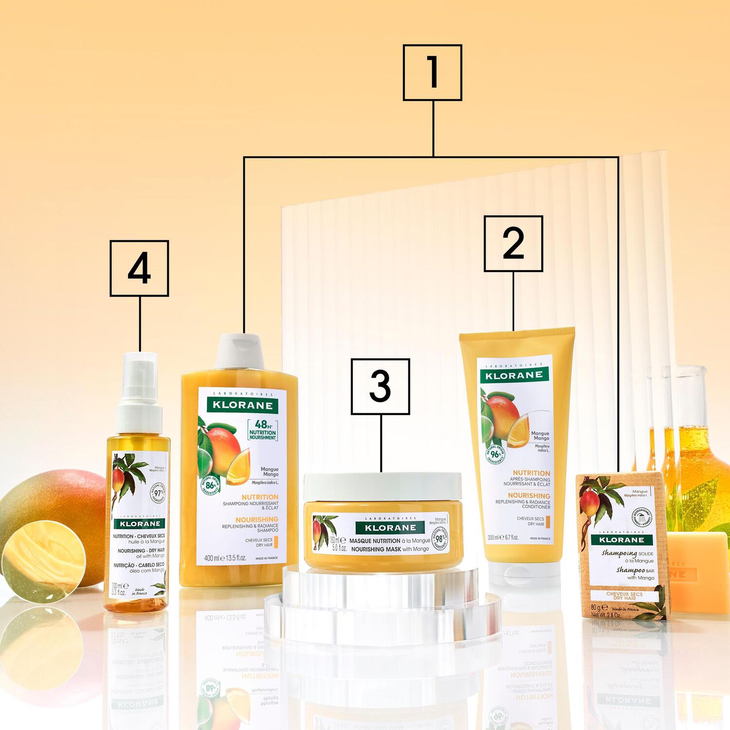 Shampoing  - Nutrition à la Mangue - Cheveux Secs