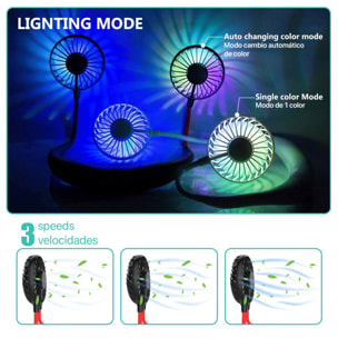 Mini ventola da collo a doppia fascia con batteria ricaricabile