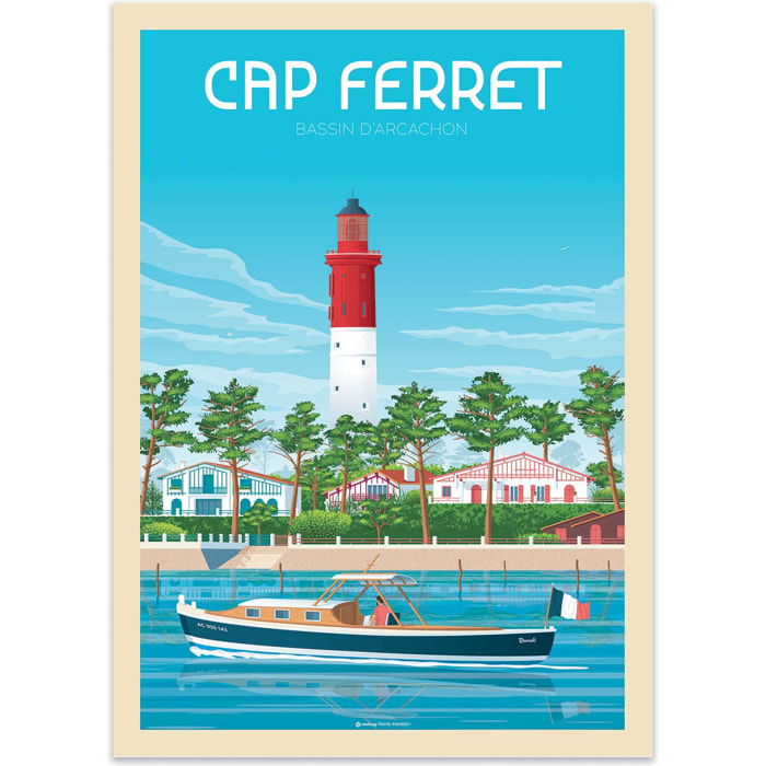 Affiche - Cap Ferret Arcachon - Olahoop Travel Posters