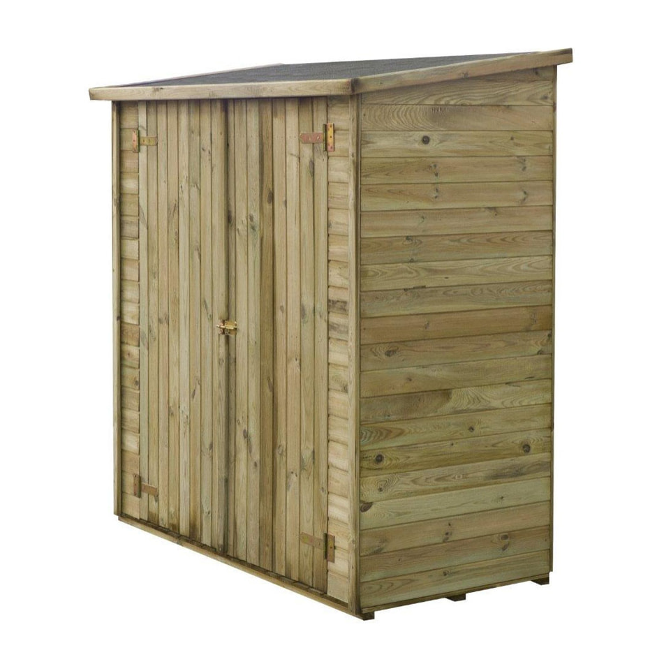 Abri jardin bois adossable "Lipki " - 1.79 x 0.9 x 1.78/1.87 m  - 1.61 m² - 12 mm - Avec plancher