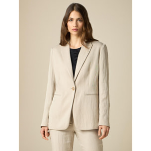 Oltre - Blazer en mezcla de tencel - Beige