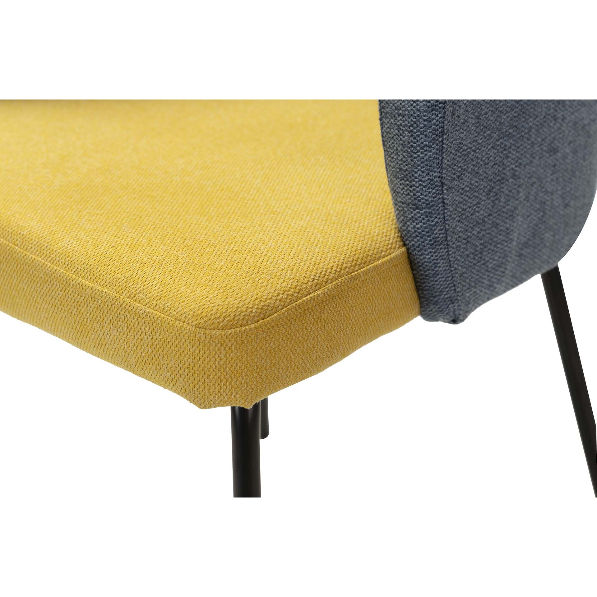 Silla Lino Poliester Azul Amarillo 53x54x81 Cm