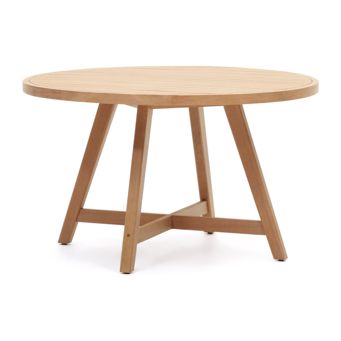 Mesa redonda 100% exterior Urgell de madera maciza de eucalipto Ø 130 cm FSC 100%