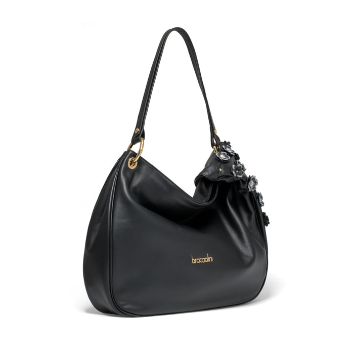 Borsa a spalla da donna In Vera pelle Made in Italy 37x34x10 cm