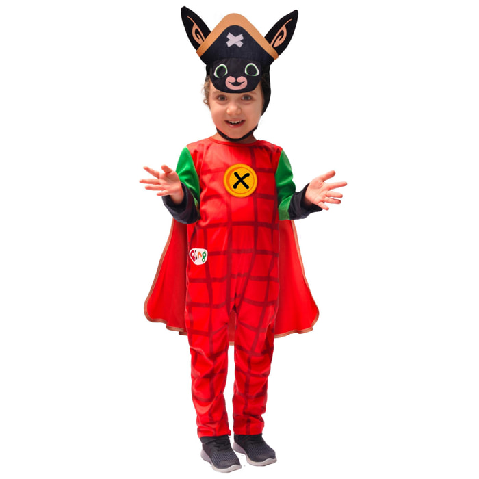 Costume Capitan Bing Pirata Rosso Verde Nero Bambino