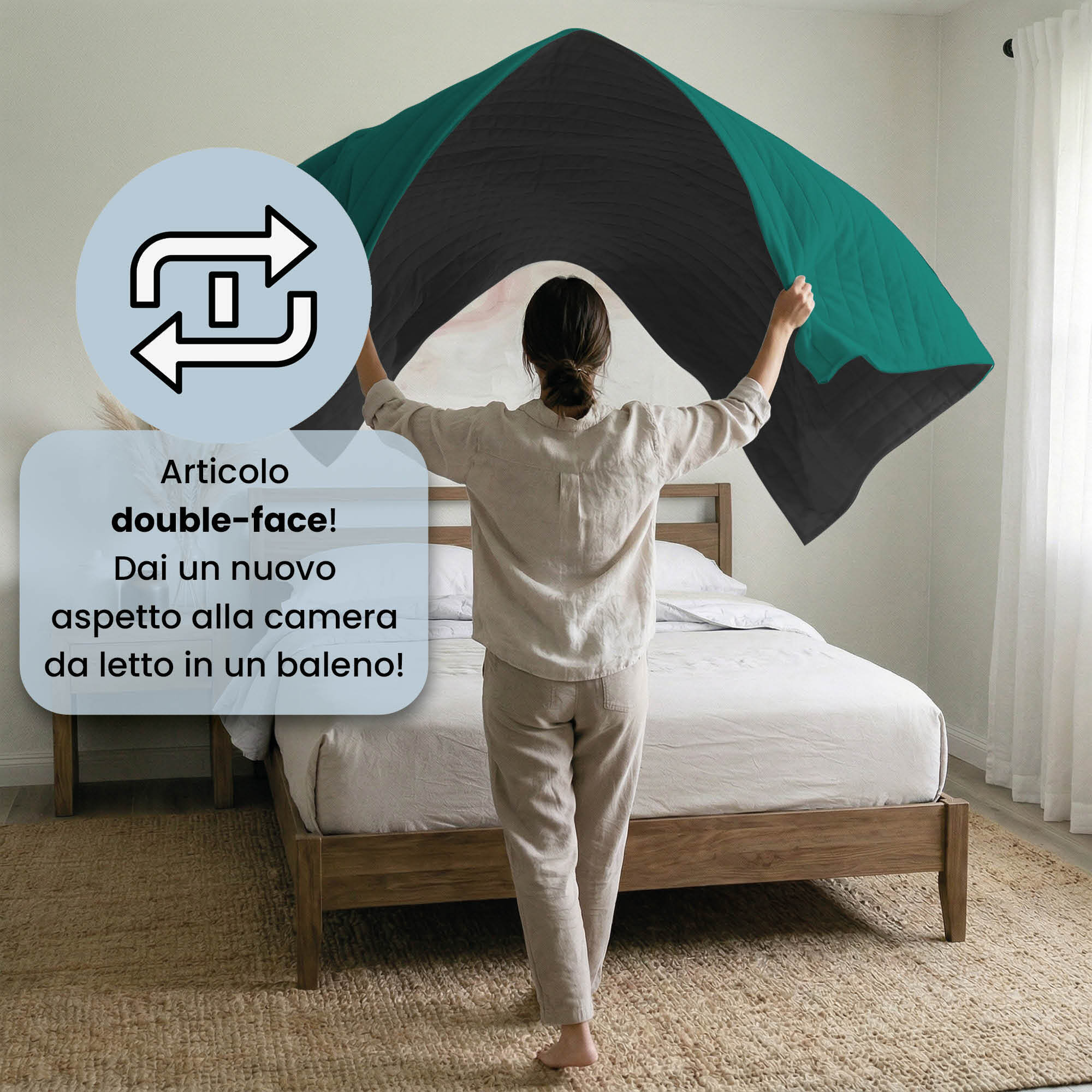 TRAPUNTINO ESTIVO ELEGANT MATRIMONIALE, BICOLORE