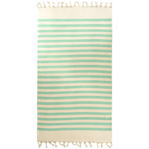 Fouta doublée éponge - Fidji Fougère - 90x160cm - 340g/m²