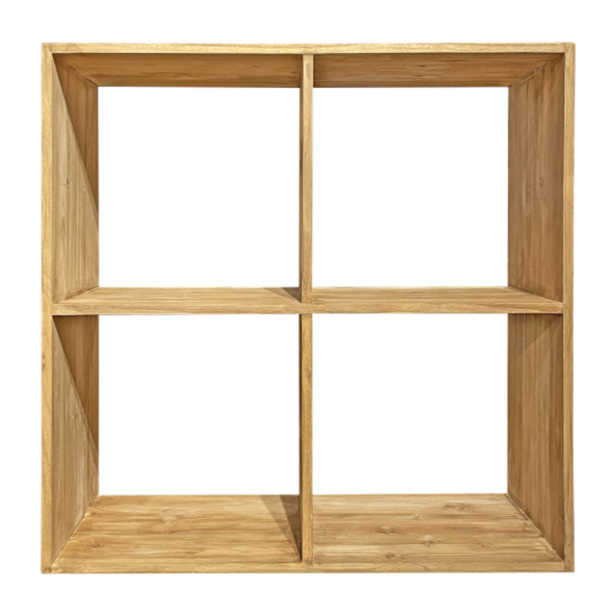 Etagère 4 cases cubes de rangement 92 x 92 cm bois de teck massif - ROMA
