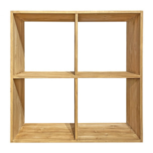 Etagère 4 cases cubes de rangement 92 x 92 cm bois de teck massif - ROMA