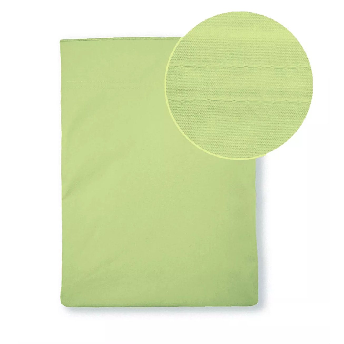 Drap plat percale de coton uni vert La percale vert amande