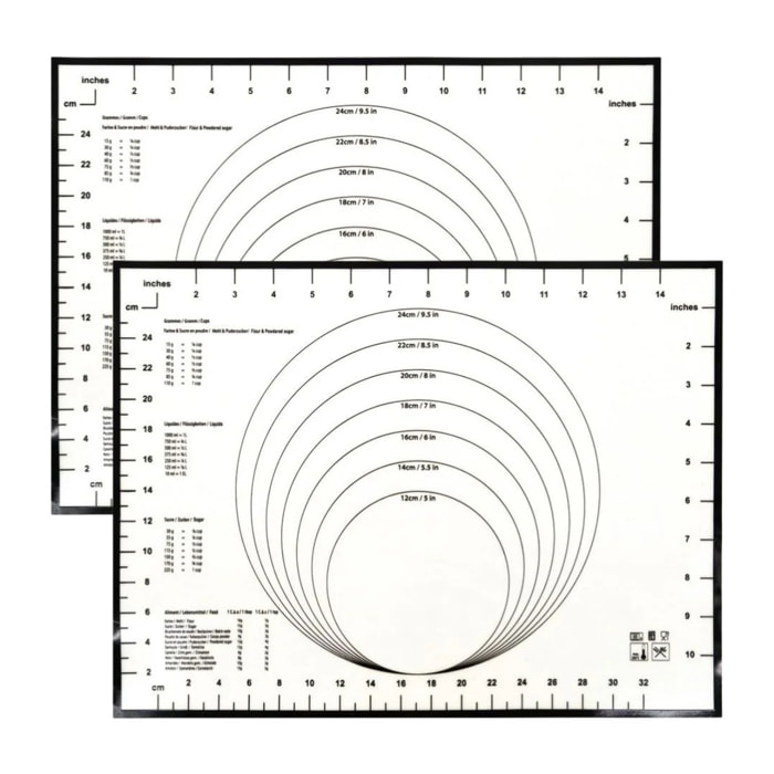 Ensemble de 2 Tapis de cuisson en silicone 40 x 30 cm Zenker Smart Pastry