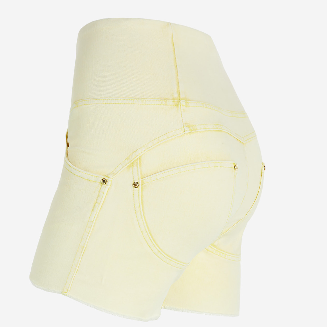 Shorts push up WR.UP® tintura ice wash con vita alta