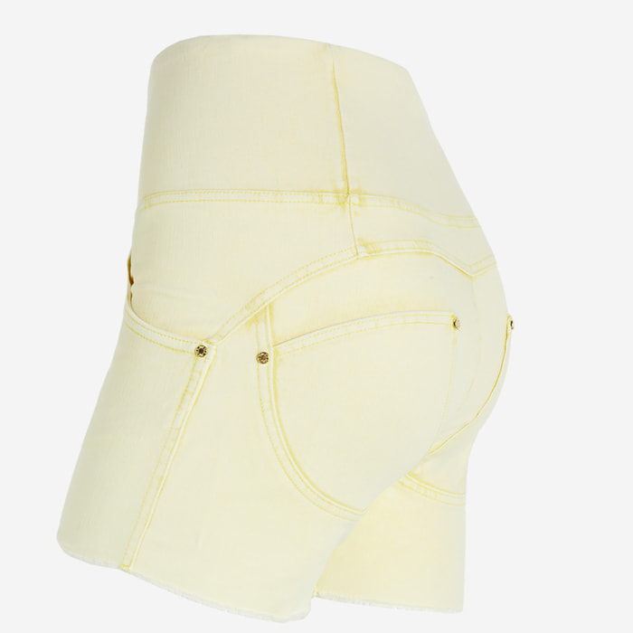 Shorts push up WR.UP® tintura ice wash con vita alta