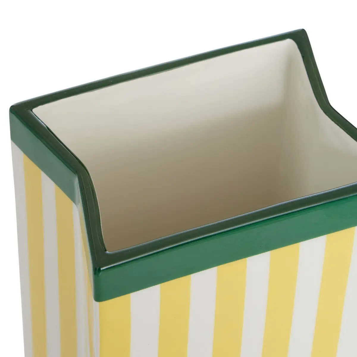Vase Della Positano en Dolomite 12x10,3x22,4 cm Jaune et Vert