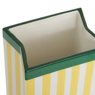 Vase Della Positano en Dolomite 12x10,3x22,4 cm Jaune et Vert