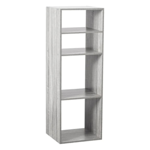 Étagère colonne 4 cases "Mix N' Modul" effet chêne gris