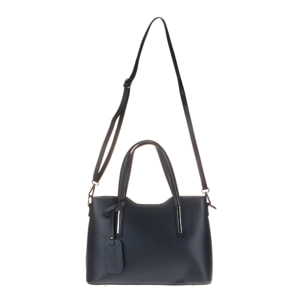 FIRENZE ARTEGIANI Cannobio Borsa Tote da Donna. Vera Pelle Ruga Made in Italy 31x12x22 Cm. Colore blu marino