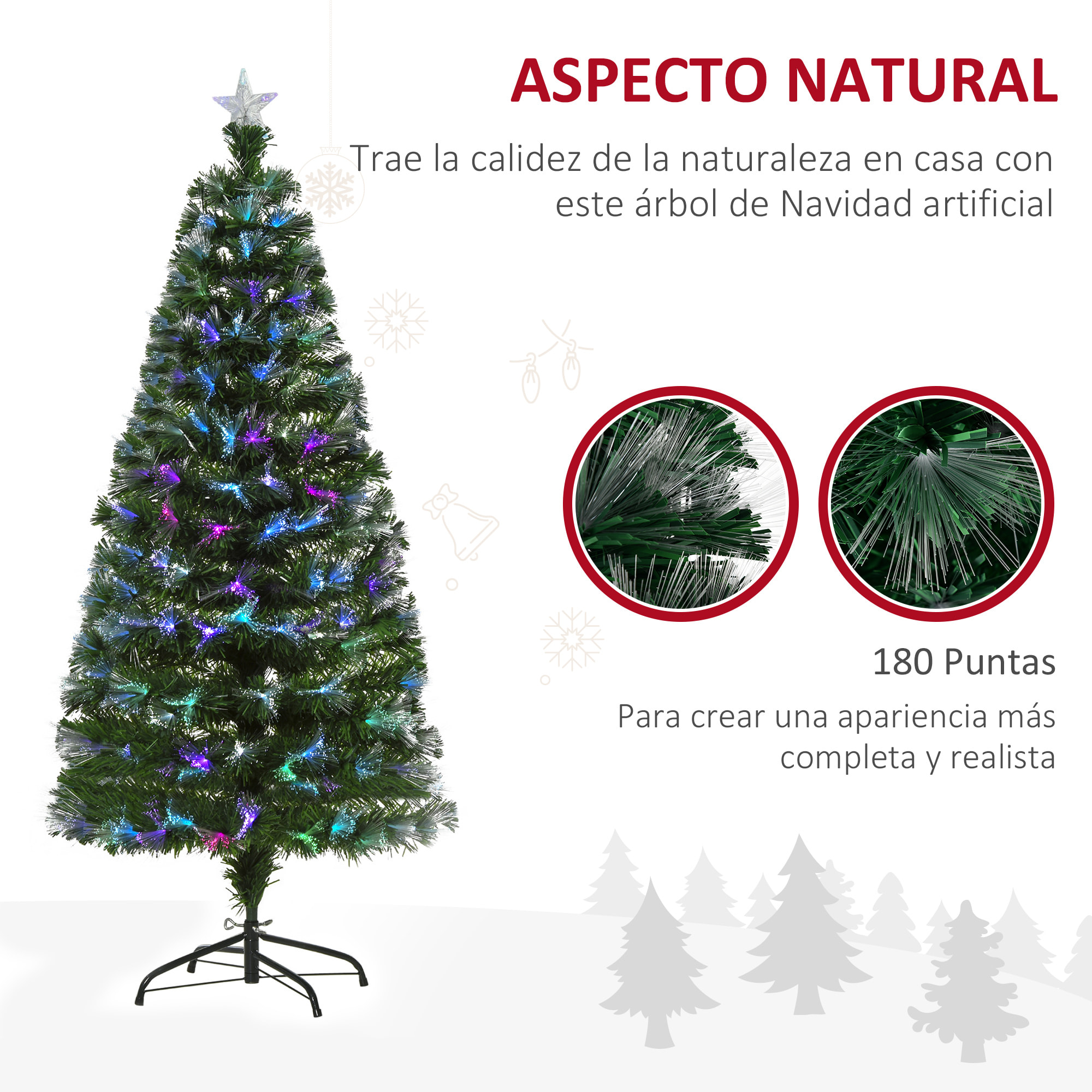 Árbol de Navidad Medidas 120/150/180/210cm DECORACIÓN INCLUÍDA Abeto Navidades