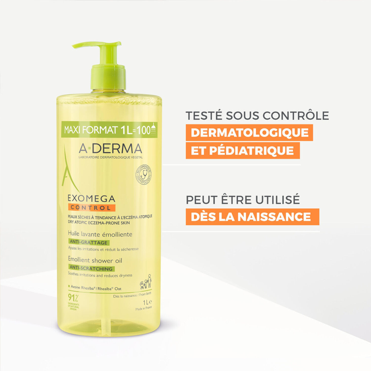 Exomega Control - Huile Lavante Émolliente Anti-Grattage