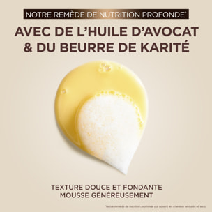 Lot de 12 - Garnier Ultra Doux Pure Huile d'Avocat & Beurre de Karité Shampooing Nourrissant 300ml - Homme & Femme