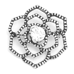 Broche cristal Swarovski plata zamak chapado 4.5cm