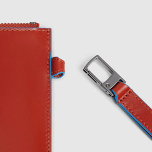 Piquadro Pochette porta iPad® in pelle con polsiera rimovibile e tasca per AirPods®