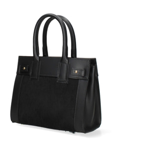 Borsa a mano da donna Made in Italy - Modello Oriana Plus - Vera pelle - 8.5 x 11.5 x 4.0 cm