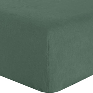Drap housse bonnet:30cm 100% lin lavé 160g pin