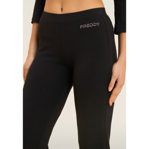 Pantaloni Sportivi Gamba Dritta con Cuciture a Cuore