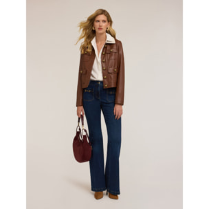 Motivi - Jeans flare con alamari in metallo - Blu