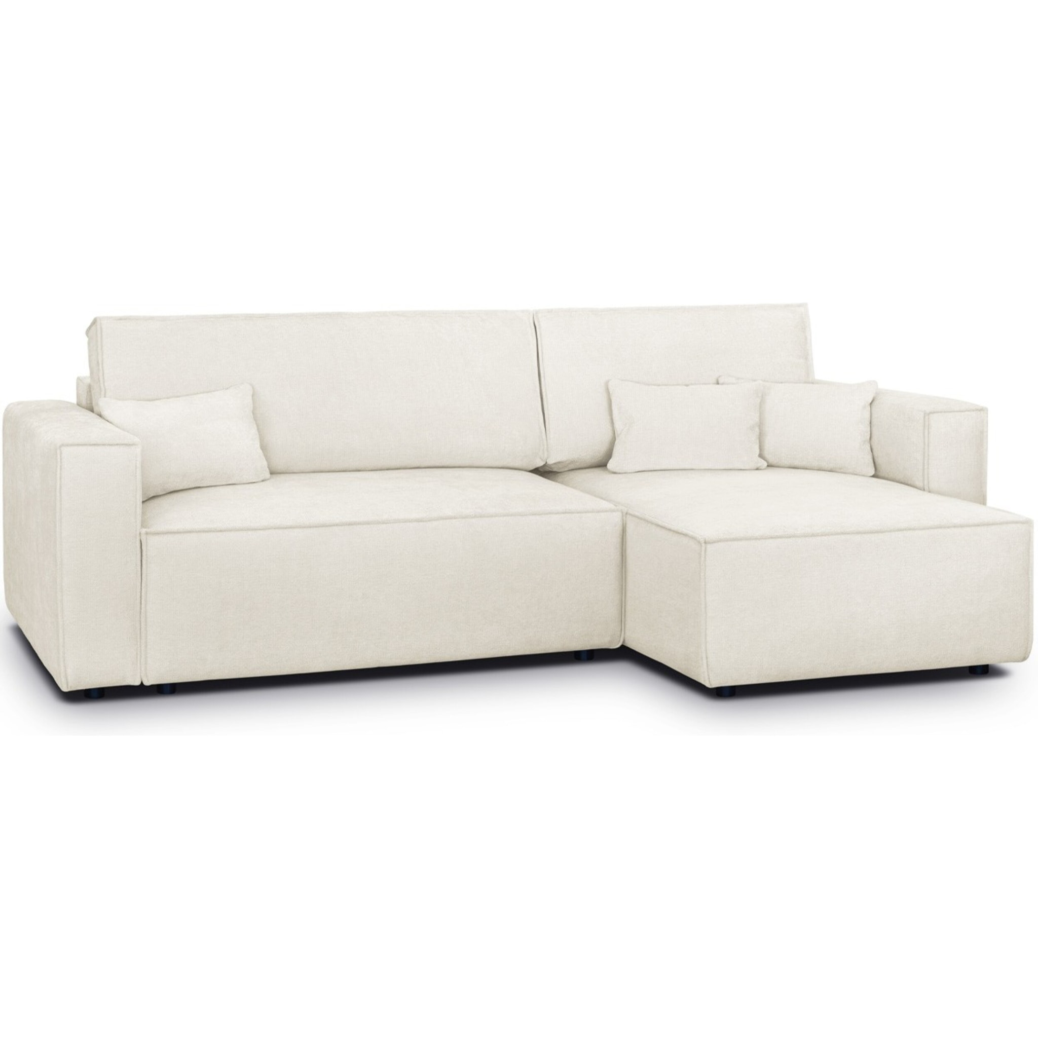 Canapé d'angle convertible 4 places en tissu chenille - LIVIA
