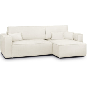 Canapé d'angle convertible 4 places en tissu chenille - LIVIA